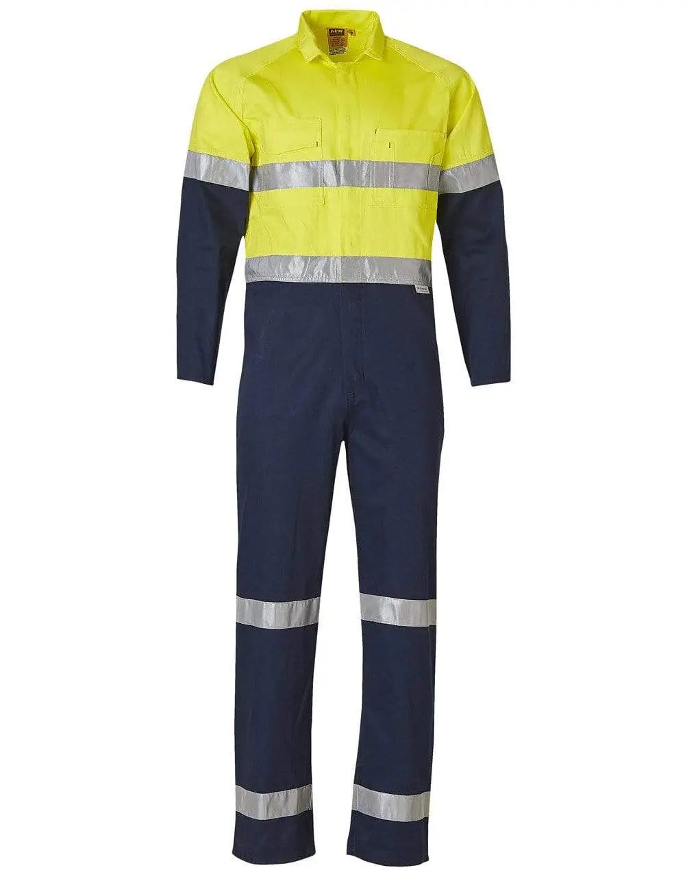 Men's Two Tone Coverall SW207 Work Wear Australian Industrial Wear 77R Yellow/Navy